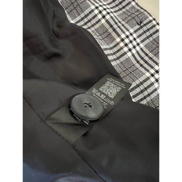 ASOS Design Blazer Womens 6 Black White Glen Plaid Check Long Sleeve Corpcore - Picture 12 of 12